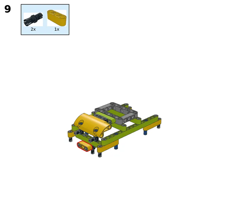 Wukong tank with four servos, geared 2:1 - step 9