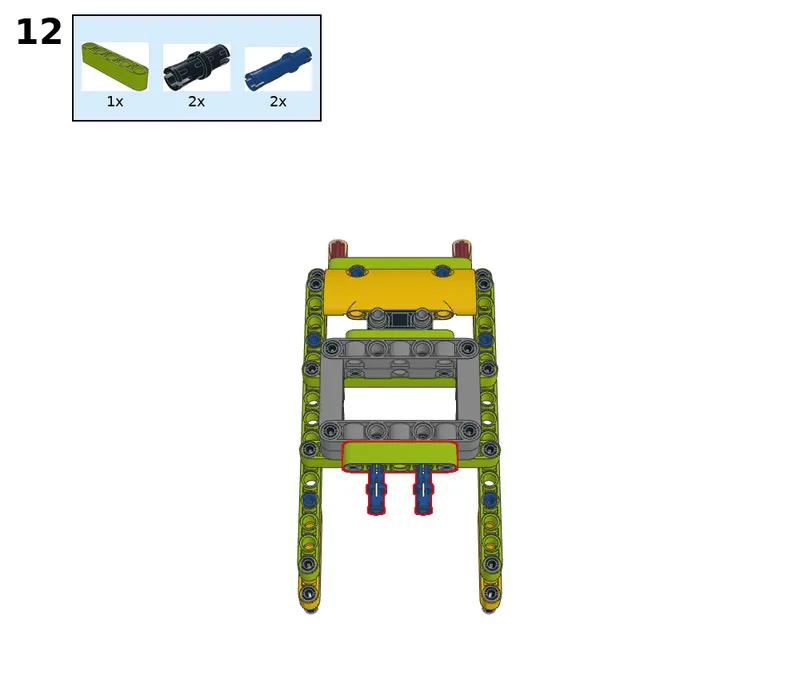 Wukong tank with four servos, geared 2:1 - step 12