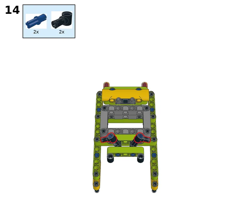 Wukong tank with four servos, geared 2:1 - step 14