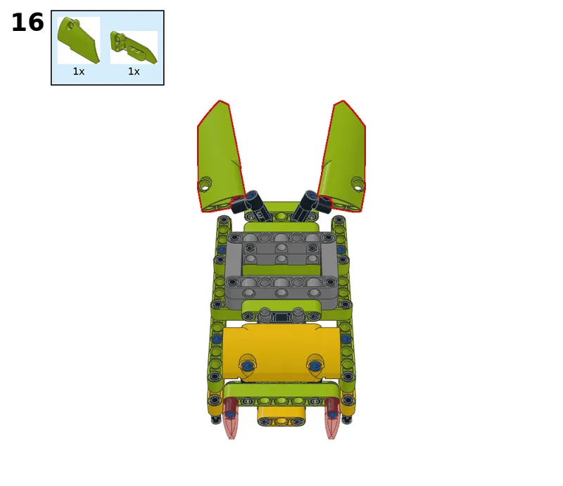 Wukong tank with four servos, geared 2:1 - step 16