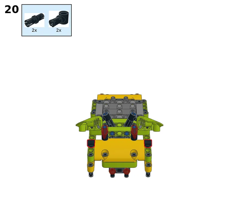 Wukong tank with four servos, geared 2:1 - step 20