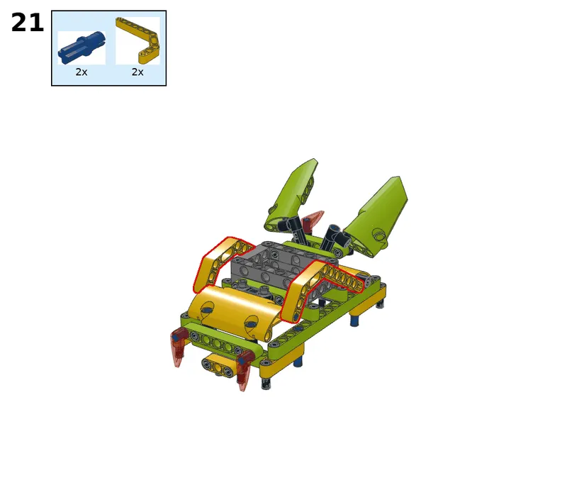 Wukong tank with four servos, geared 2:1 - step 21