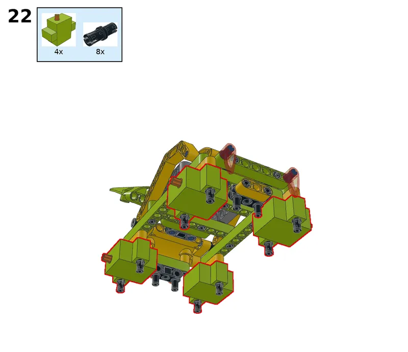 Wukong tank with four servos, geared 2:1 - step 22