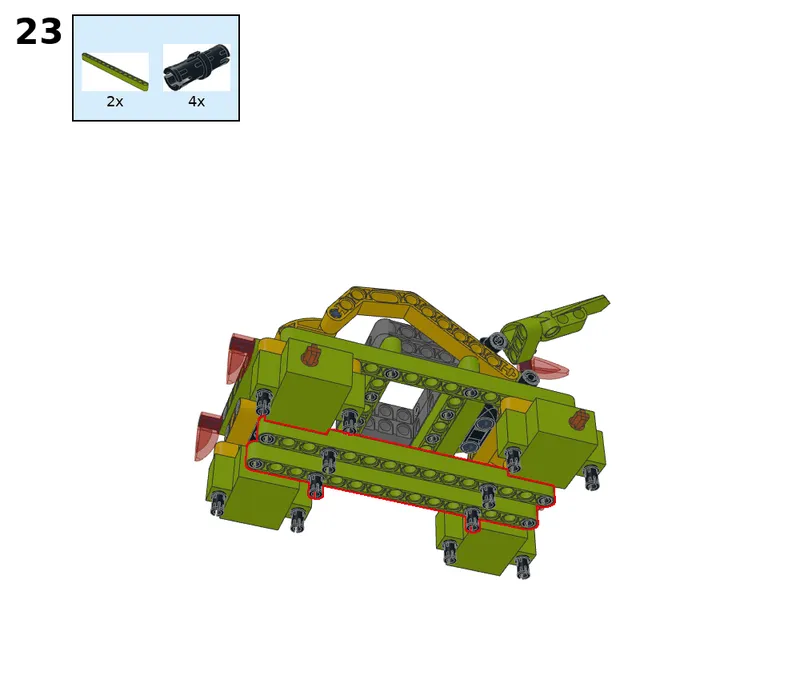 Wukong tank with four servos, geared 2:1 - step 23