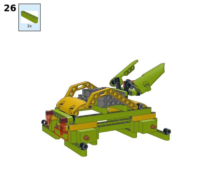 Wukong tank with four servos, geared 2:1 - step 26