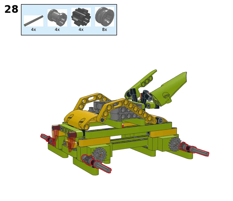 Wukong tank with four servos, geared 2:1 - step 28