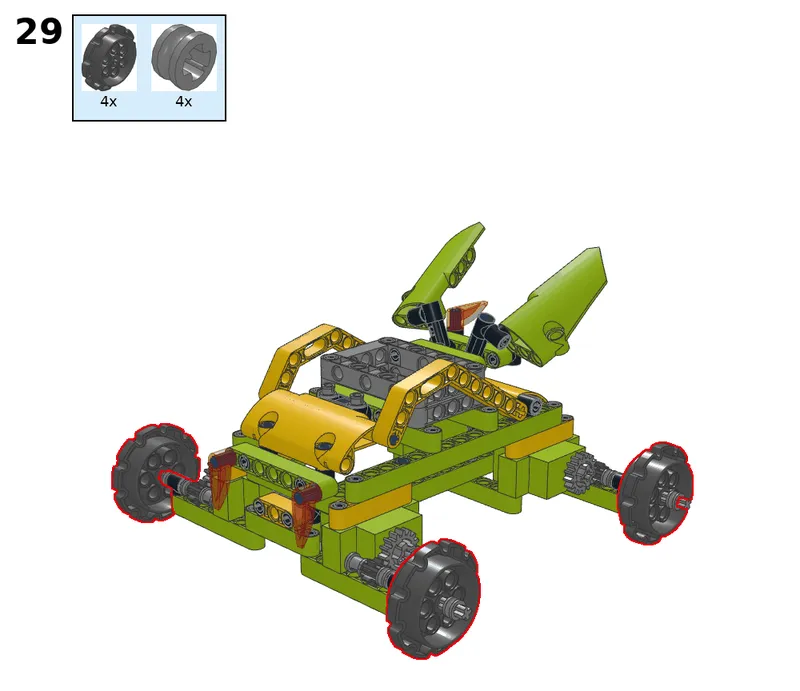 Wukong tank with four servos, geared 2:1 - step 29